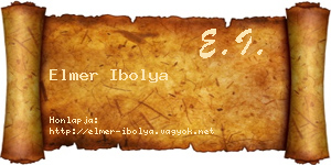 Elmer Ibolya névjegykártya